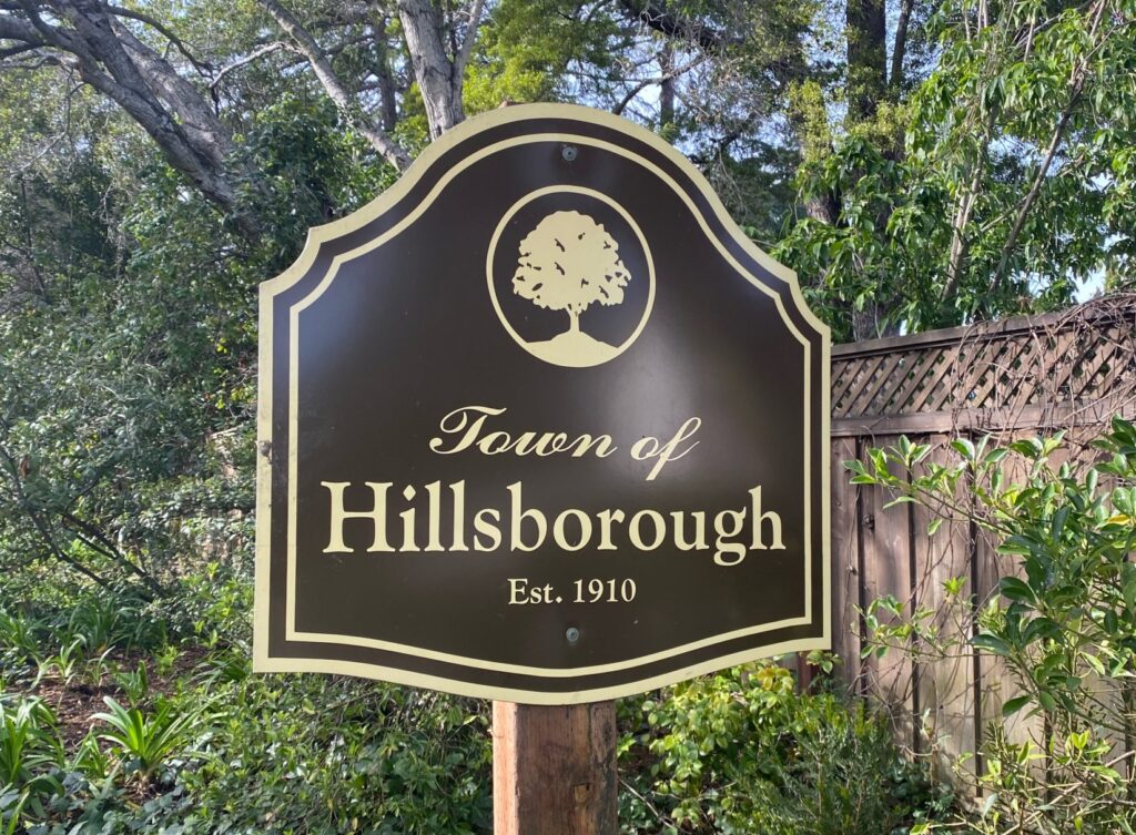 a photo of signage in Hillsborough, CA Neighborhoods