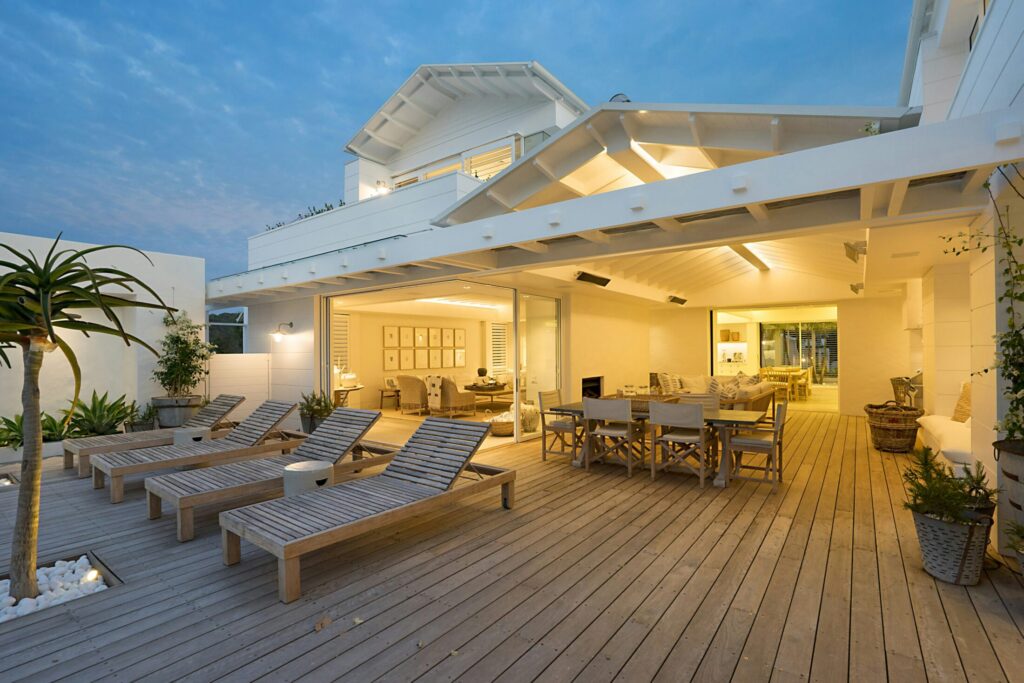 white wooden pool beach near a house