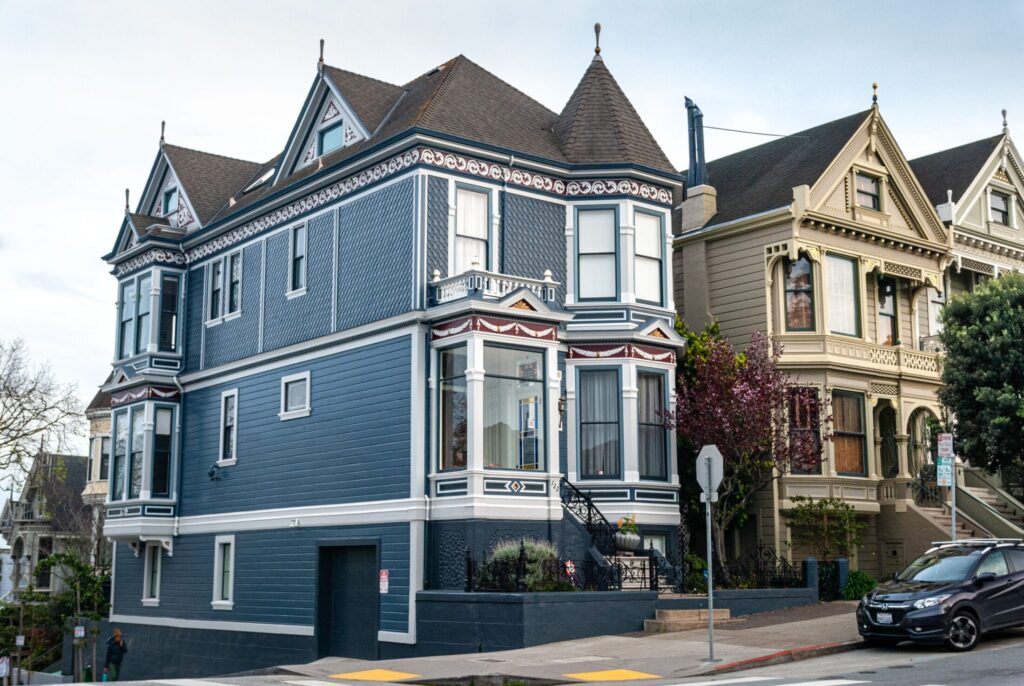 a townhouse on a street corner